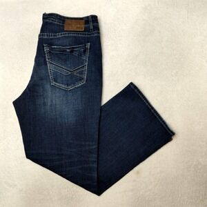 Buckle BKE Tyler Jeans Mens 36x30 Blue Straight Dark Bootcut Stretch 5-Pocket